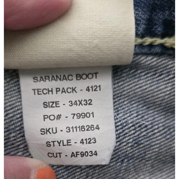 VTG Y2K Abercrombie Fitch Jeans Mens 34x32 Saranac Boot cut Distressed Grunge - Picture 11 of 14